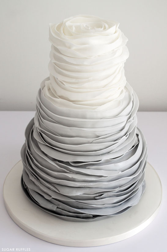 Grey ombre wedding cake