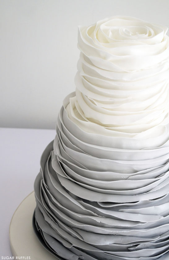 Grey ombre wedding cake